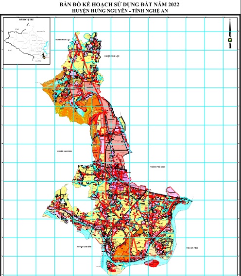 Bản đồ kế hoạch sử dụng đất năm 2022, huyện Hưng Nguyên
