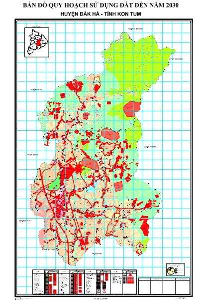 Bản đồ quy hoạch sử dụng đất thời kỳ 2021-2030, huyện Đăk Hà, tỉnh Kon Tum
