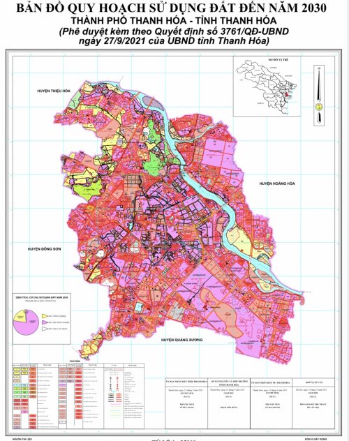 Bản đồ quy hoạch sử dụng đất đến 2030, thành phố Thanh Hóa
