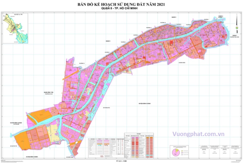Bản đồ kế hoạch sử dụng đất năm 2021, quận 8, TP.HCM