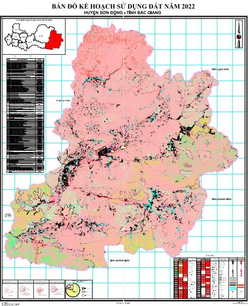 Bản đồ kế hoạch sử dụng đất năm 2022, huyện Sơn Động