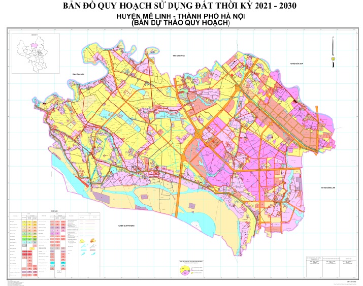 Bản đồ quy hoạch sử dụng đất đến 2030, huyện Mê Linh