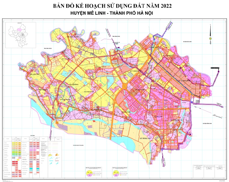 Bản đồ kế hoạch sử dụng đất năm 2022, huyện Mê Linh