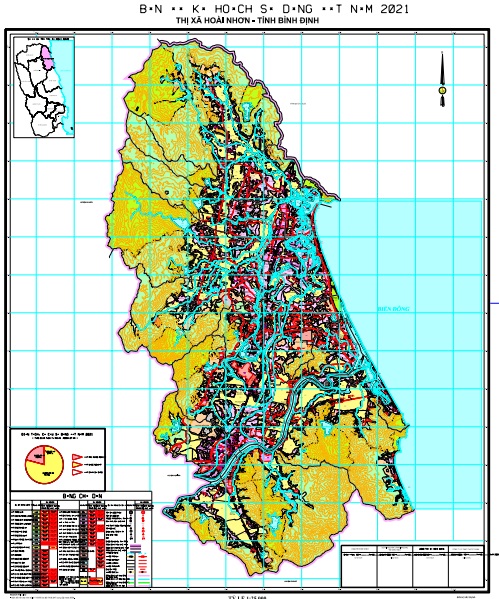 Bản đồ kế hoạch sử dụng đất năm 2021, thị xã Hoài Nhơn