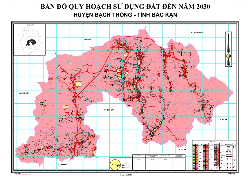 Bản đồ quy hoạch sử dụng đất thời kỳ 2021-2030 huyện Bạch Thông