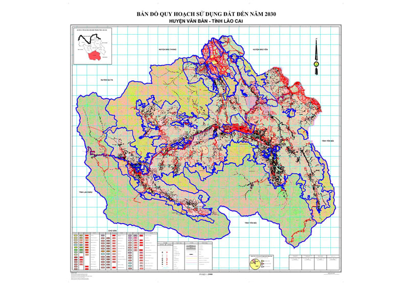 Bản đồ quy hoạch sử dụng đất đến 2030 huyện Văn Bàn 