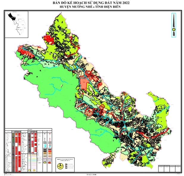 Bản đồ kế hoạch sử dụng đất năm 2022, huyện Mường Nhé