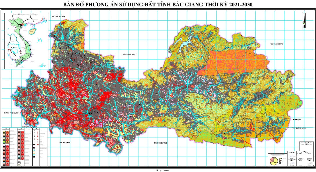 Bản đồ quy hoạch sử dụng đất thời kỳ 2021-2030, tỉnh Bắc Giang