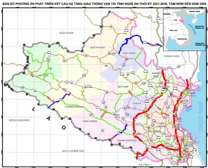 Phương án quy hoạch giao thông đến 2030, tỉnh Nghệ An