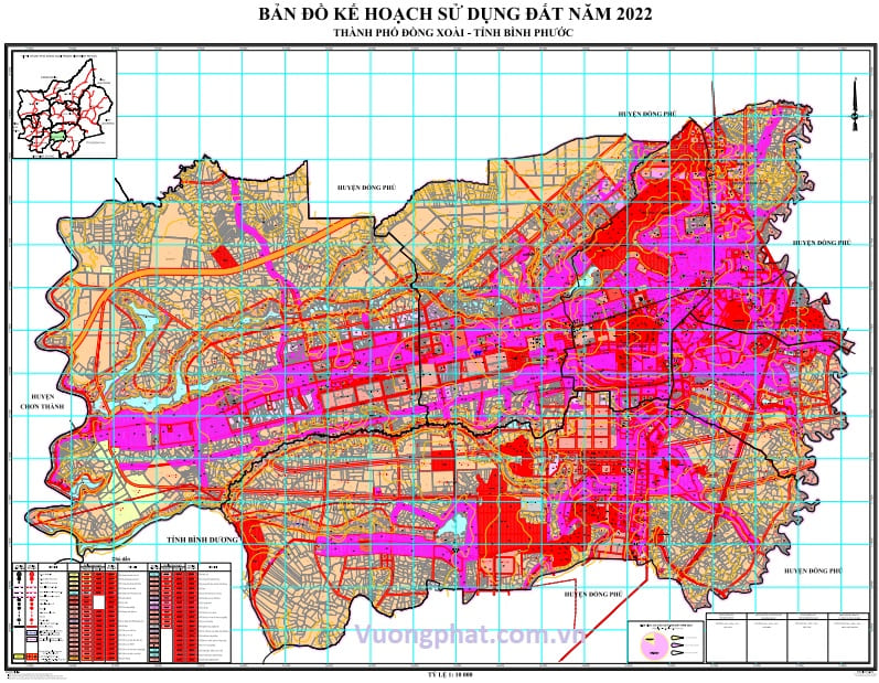 Bản đồ kế hoạch sử dụng đất năm 2022, thành phố Đồng Xoài