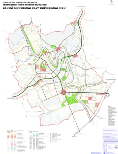 Bản đồ định hướng phát triển không gian đô thị thị trấn Hữu Lũng
