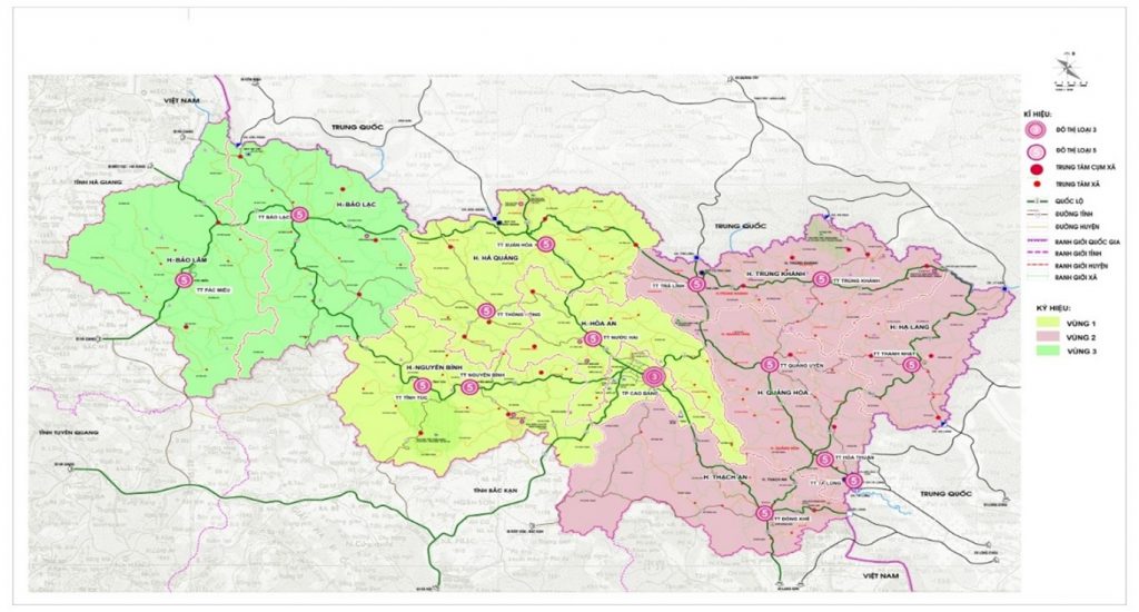 Bản đồ hiện trạng hệ thống đô thị tỉnh Cao Bằng