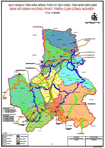 Bản đồ quy hoạch phát triển cụm công nghiệp tỉnh Đắk Nông