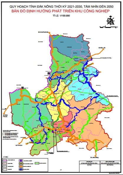 Bản đồ quy hoạch phát triển các khu công nghiệp tỉnh Đắk Nông