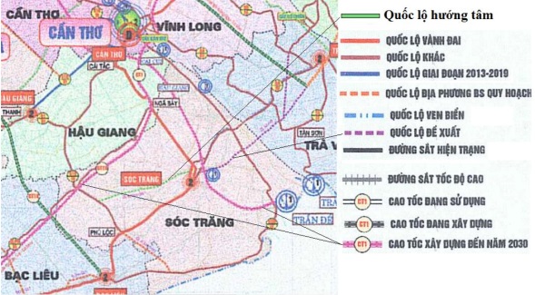 Sơ đồ Định hướng phát triển giao thông kết nối giai đoạn 2021-2030, tỉnh Sóc Trăng