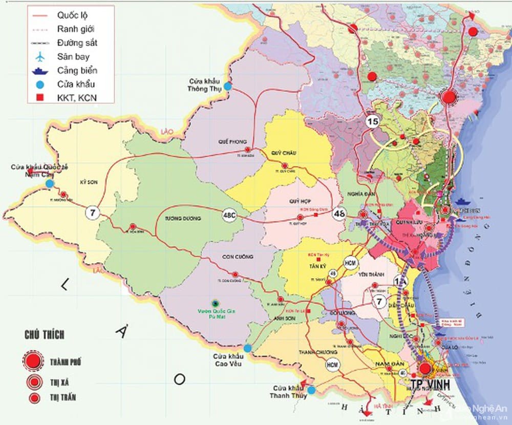 Bản đồ quy hoạch tỉnh Nghệ An