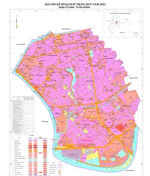 Bản đồ kế hoạch sử dụng đất năm 2022, quận Lê Chân