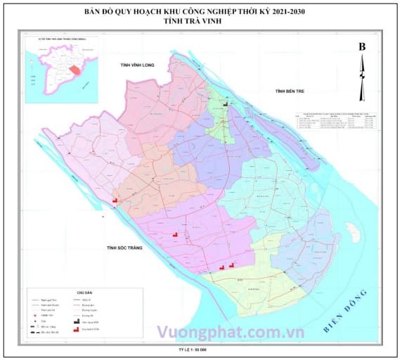 Bản đồ quy hoạch khu công nghiệp tỉnh Trà Vinh thời kỳ 2021-2030