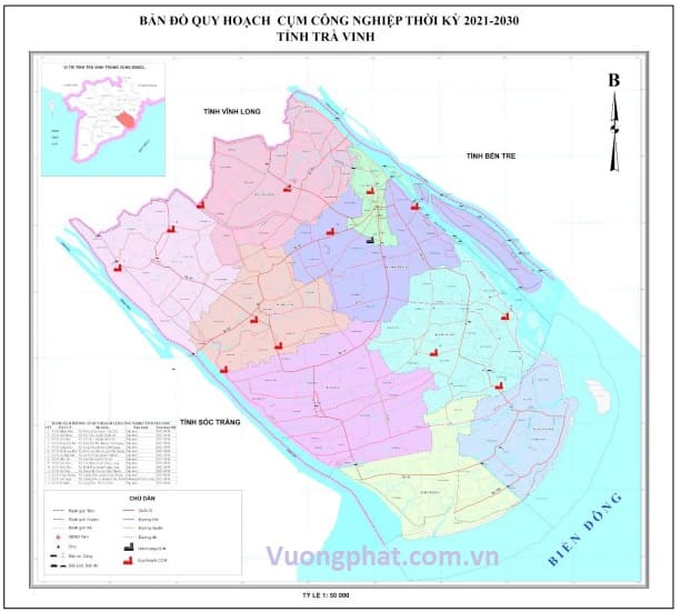  Bản đồ quy hoạch cụm công nghiệp tỉnh Trà Vinh thời kỳ 2021-2030