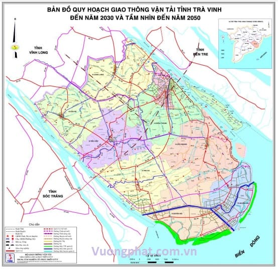  Bản đồ quy hoạch mạng lưới giao thông tỉnh Trà Vinh Nguồn: Sở GTVT Trà Vinh