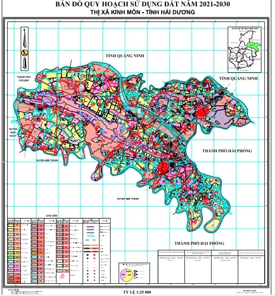 Bản đồ quy hoạch sử dụng đất đến 2030, thị xã Kinh Môn