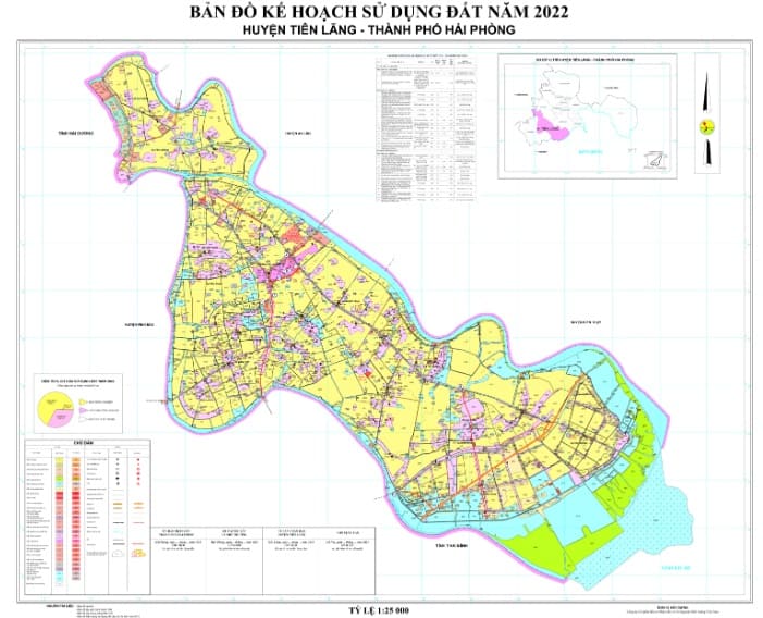 Bản đồ kế hoạch sử dụng đất năm 2022, huyện Tiên Lãng