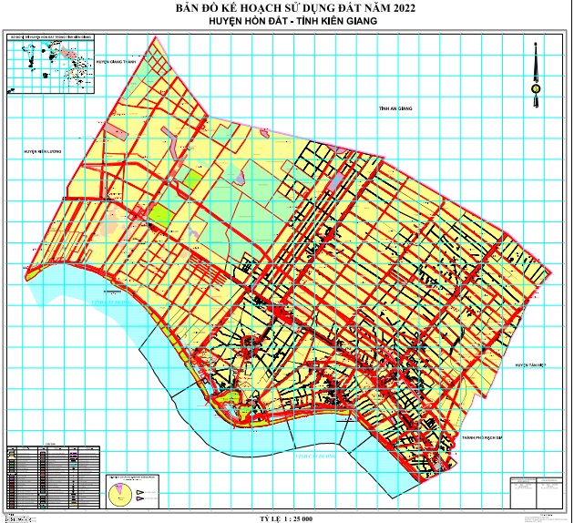 Bản đồ kế hoạch sử dụng đất năm 2022, huyện Hòn Đất