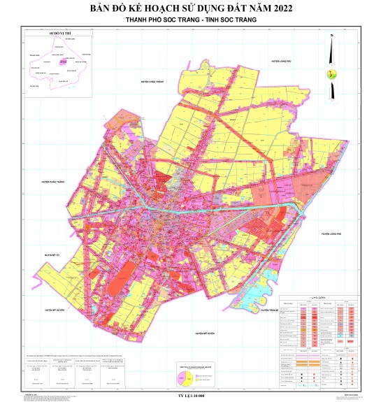 Bản đồ kế hoạch sử dụng đất năm 2022, thành phố Sóc Trăng