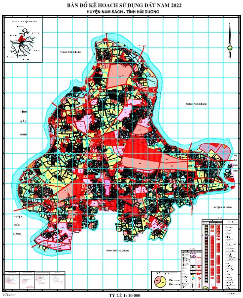 Bản đồ kế hoạch sử dụng đất năm 2022, huyện Nam Sách