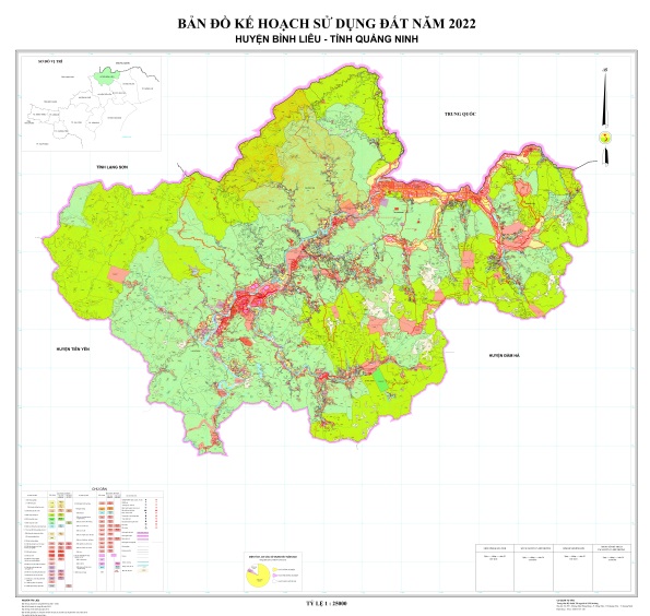 Bản đồ kế hoạch sử dụng đất năm 2022, huyện Bình Liêu