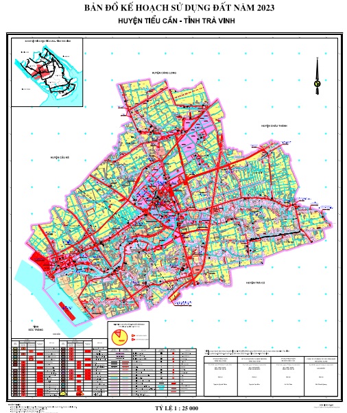 Bản đồ kế hoạch sử dụng đất năm 2023, huyện Tiểu Cần