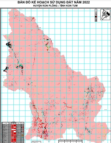 Bản đồ kế hoạch sử dụng đất năm 2022, huyện Kom Plông