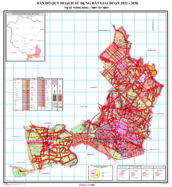 Bản đồ quy hoạch sử dụng đất đến 2030, thị xã Trảng Bàng