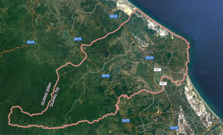 Huyện Vĩnh Linh trên bản đồ vệ tinh