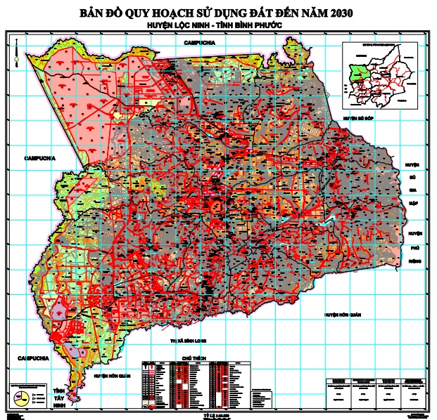 Bản đồ quy hoạch sử dụng đất thời kỳ 2021-2030, huyện Lộc Ninh