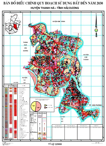 Bản đồ Điều chỉnh quy hoạch sử dụng đất đến 2030, huyện Thanh HÀ