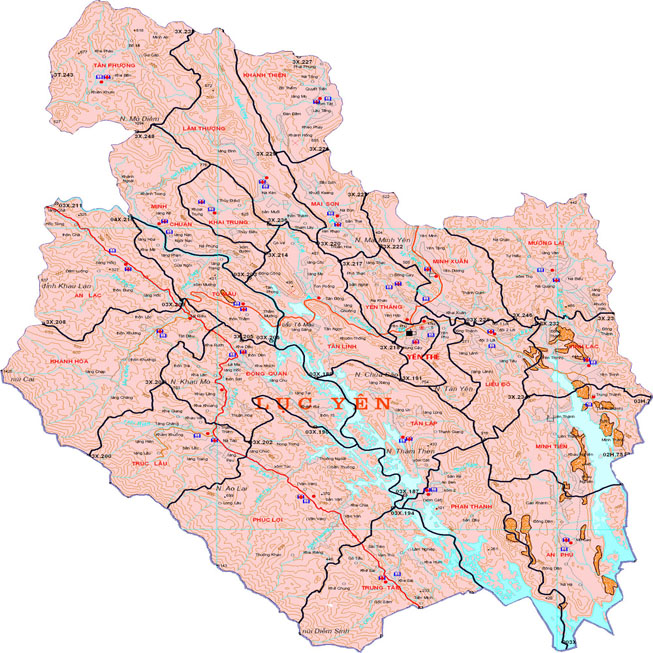 Quận Lục Yên trên bản đồ
