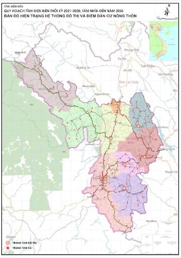 Bản đồ hiện trạng hệ thống đô thị tỉnh Điện Biên