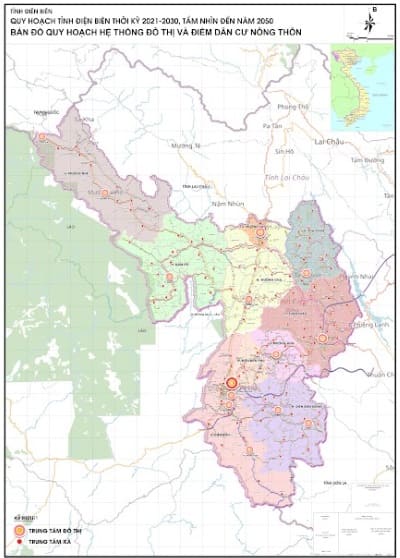 Bản đồ quy hoạch hệ thống đô thị tỉnh Điện Biên