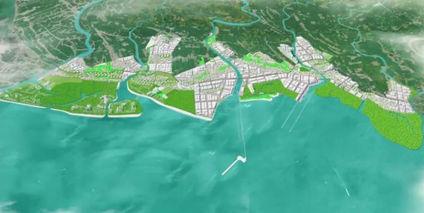 Khu bến cảng Diêm Điền thuộc khu kinh tế Thái Bình