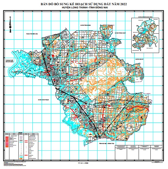Bản đồ kế hoạch sử dụng đất năm 2022, huyện Long Thành