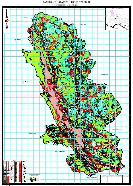Bản đồ kế hoạch sử dụng đất năm 2022, huyện Quỳnh Nhai
