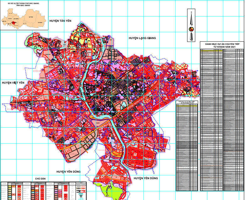 Bản đồ Kế hoạch sử dụng đất năm 2022, thành phố Bắc Giang