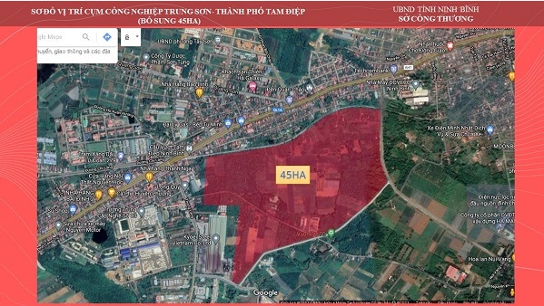 Vị trí Cụm công nghiệp Trung Sơn trên bản đồ về tinh