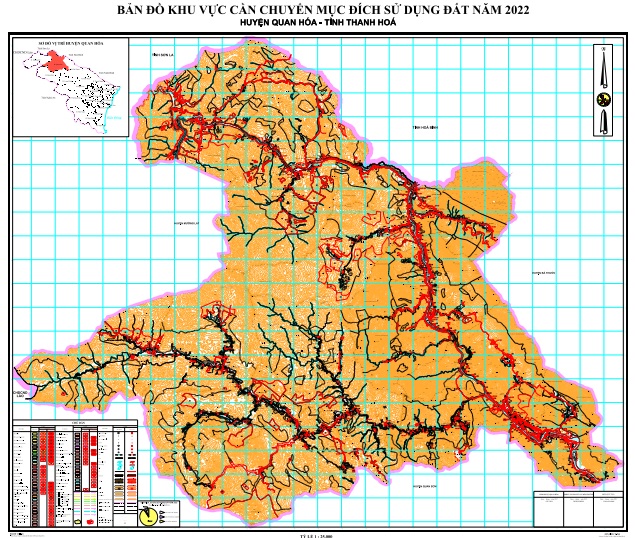 Bản đồ kế hoạch sử dụng đất năm 2022, huyện Quan Hóa
