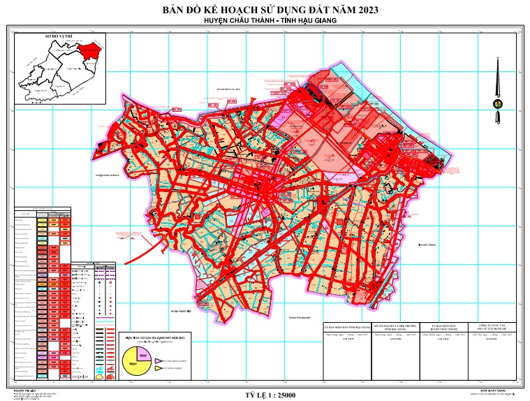 Bản đồ Kế hoạch sử dụng đất năm 2023, huyện Châu Thành, tỉnh Hậu Giang