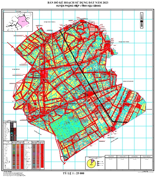 Bản đồ Kế hoạch sử dụng đất năm 2023, huyện Phụng Hiệp