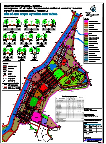 Bản đồ quy hoạch hệ thống giao thông khu đô thị trung tâm thị trấn Ít Ong