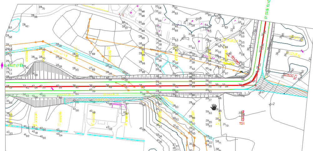 Sơ đồ hướng tuyến của dự án Tuyến đường kết nối mở rộng thị trấn Thanh Ba đi đường tỉnh 314B và đường tỉnh 314 với khu vực phía Nam của huyện (giai đoạn 1).