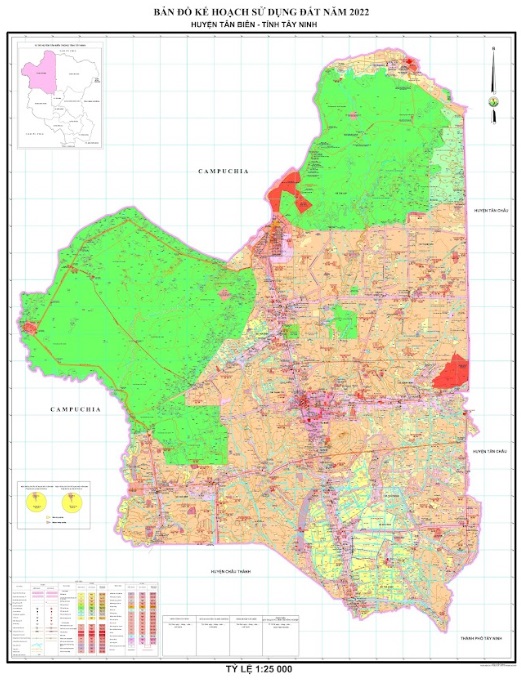 Bản đồ kế hoạch sử dụng đất năm 2022, huyện Tân Biên